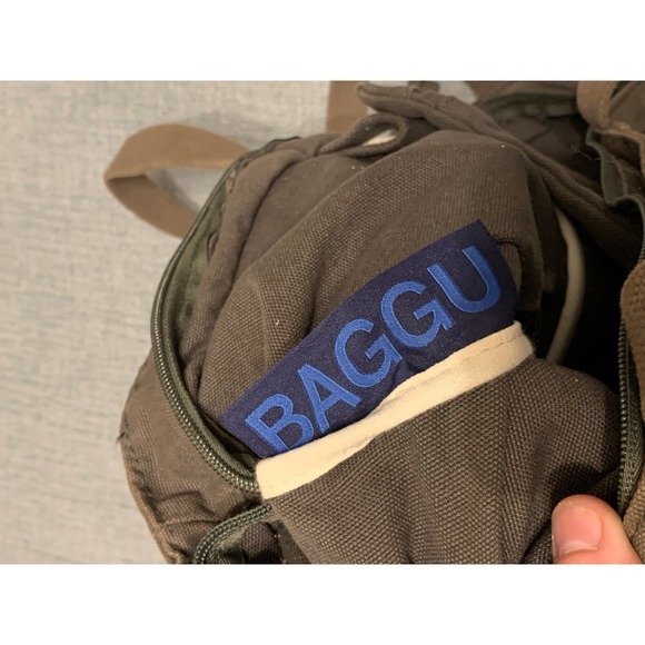 Baggu Large Canvas Tote Bag Dark‎ Brown Travel Weekender Carryall - Picture 10 of 10